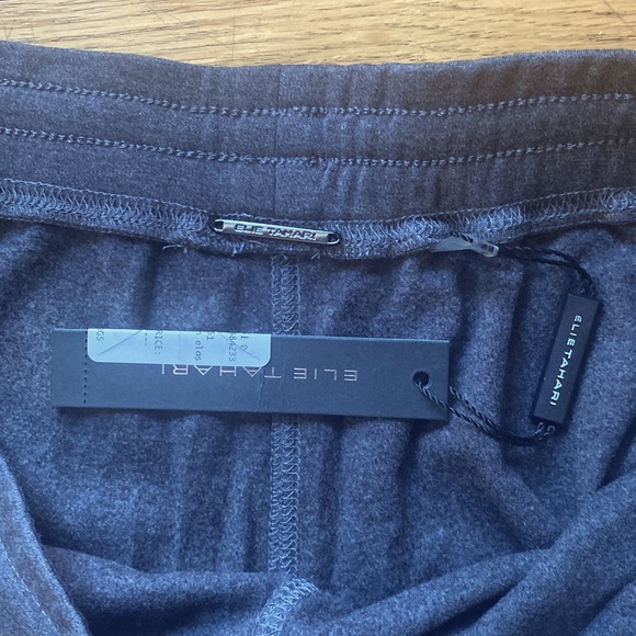 Elie Tahari Tapered Drawstring Joggers in Bezel (Charcoal Gray) Sz XL NWT - Picture 4 of 4